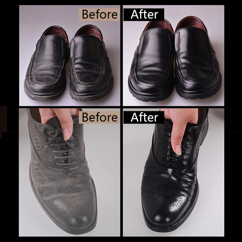 Allt-i-ett skoputsningsset i läderfodral - för glans och underhåll 