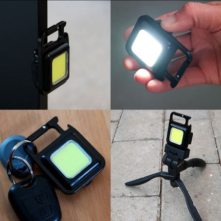 Multifunktionel Lommelygte Nøglering med Flaskeåbner