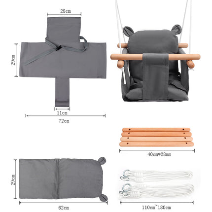 Børnegynge med Høj Ryglæn og Sikkerhedssele - Grå