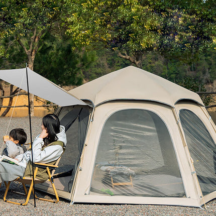 Robust tält med många fönster och skydd vid utgången - 2 storlekar