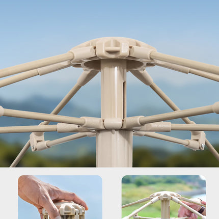 Robust tält med många fönster och skydd vid utgången - 2 storlekar