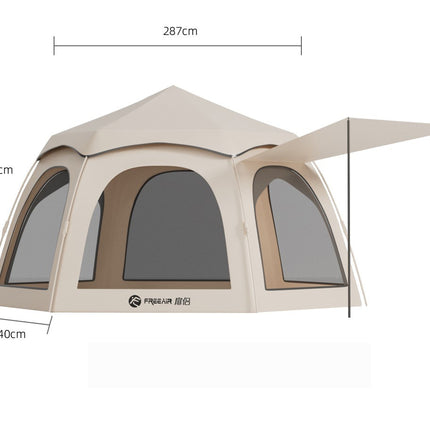 Robust tält med många fönster och skydd vid utgången - 2 storlekar