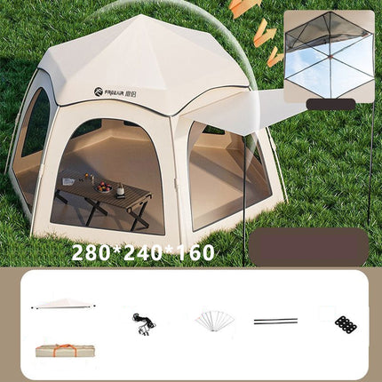 Robust tält med många fönster och skydd vid utgången - 2 storlekar