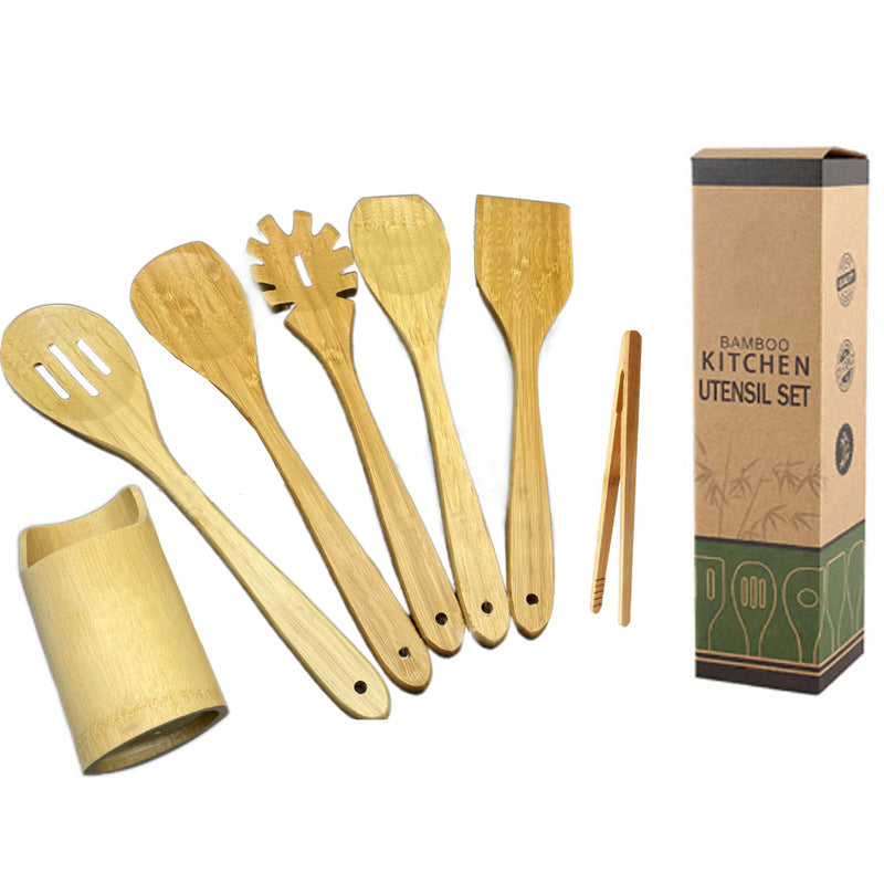 Bambu köksset 6 delar plus hållare