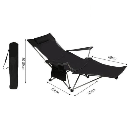 Sammenklappelig Campingstol med Bæretaske - Sort