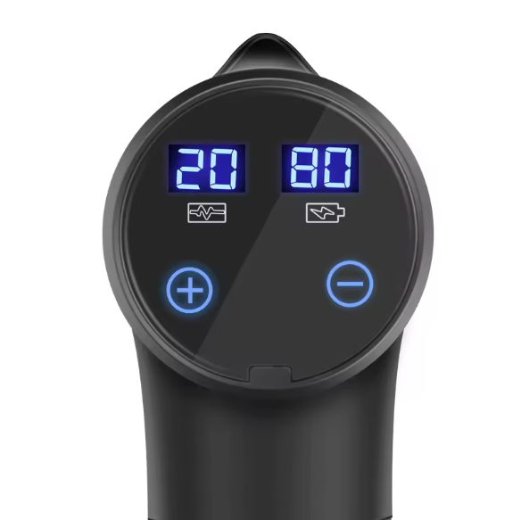 Kraftfuld Massage pistol med 6 Udskiftelige hoveder og med display