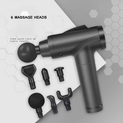 Kraftfuld Massage pistol med 6 Udskiftelige hoveder og med display