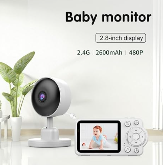 Babyvakt 2,8” Skärm – Trådlös utan WiFi, Mörkerseende & 2-vägs Ljud