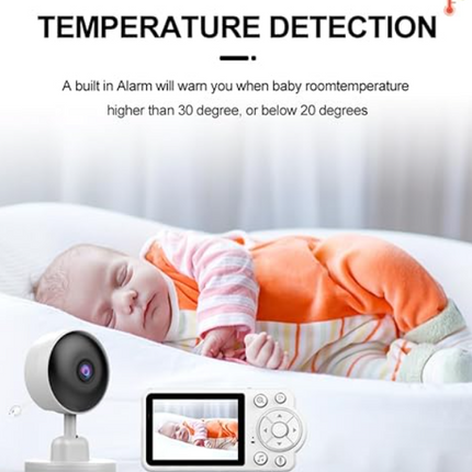 Babyalarm 2,8” Skærm – Trådløs uden WiFi, Nattesyn & 2-vejs Lyd
