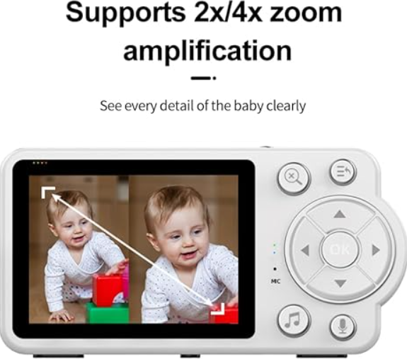Babyvakt 2,8” Skärm – Trådlös utan WiFi, Mörkerseende & 2-vägs Ljud