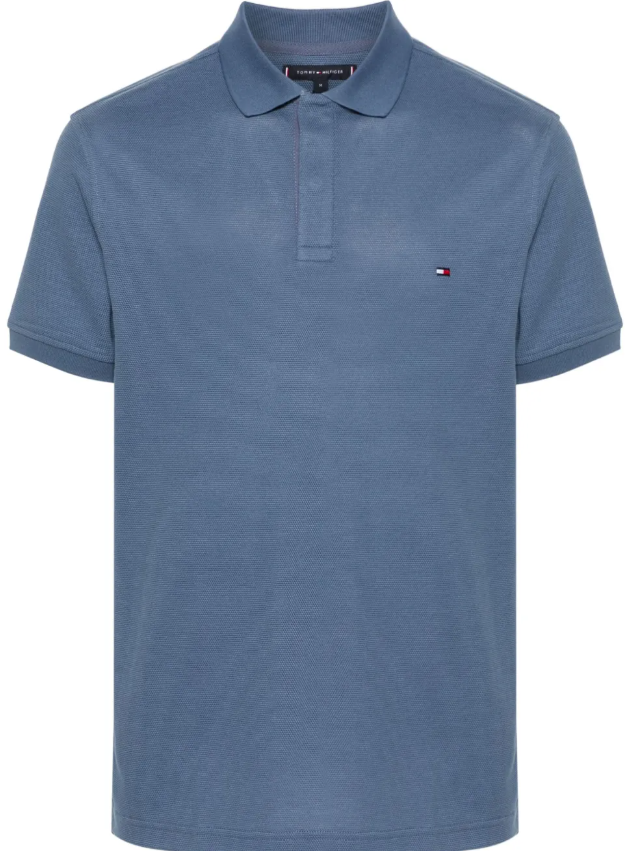 Tommy Hilfiger Polo med Broderet Logo – Himmelblå Klassisk Herrepolo
