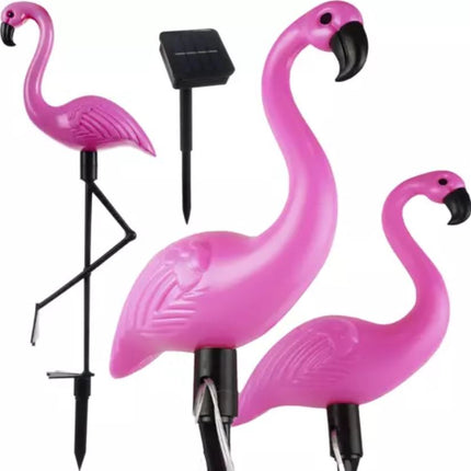 3-Styks Flamingo Solcellelamper: Vandtætte LED Havepynt til Stemningsfuld Udebelysning