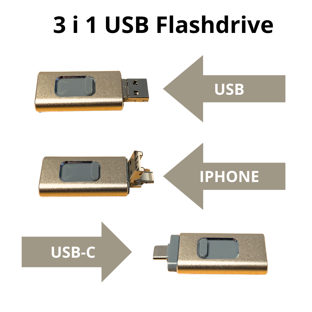 USB-minne 3 i 1-kontakt