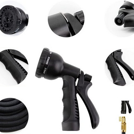 Utdragbar kvalitets trädgårdsslang med vägghållare, 3 längder