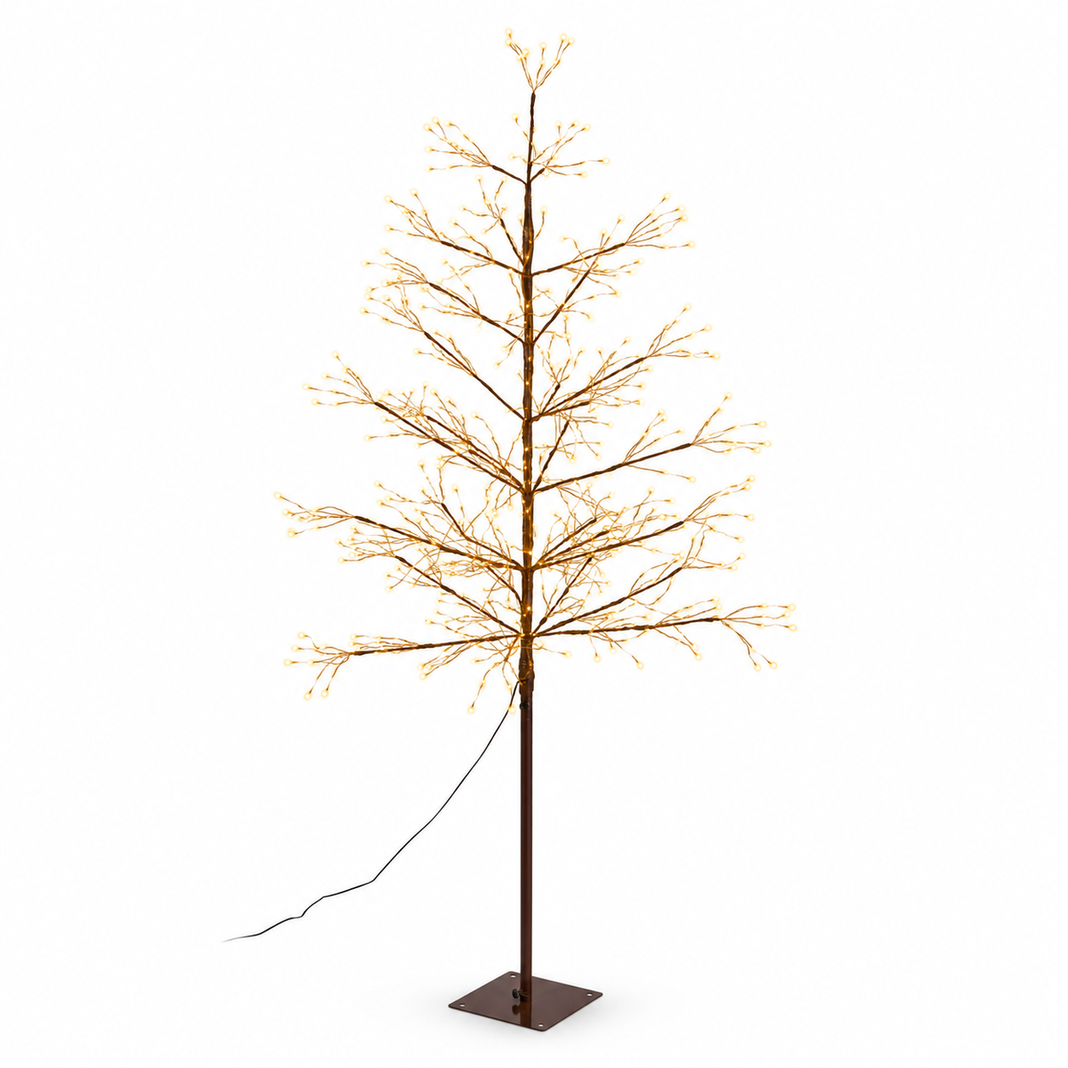 Dekorativt LED-träd 180 cm med 1170 varmvita ljus – timer & dimmer