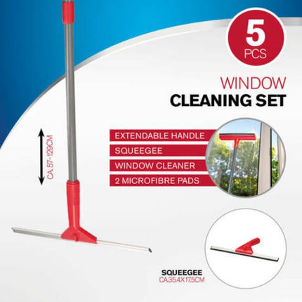 Vindues rengøringssæt fra  Dirt Devil inkl. 5 dele med teleskopisk stand