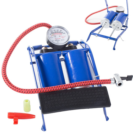 Fodpumpe til Bil og Cykel med To Cylindre - Effektiv og Robust