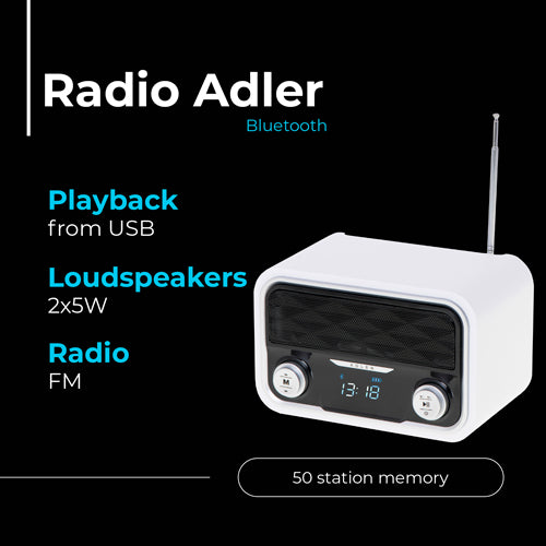 Trådlös Bluetooth-radio med FM, USB & SD – Uppladdningsbar