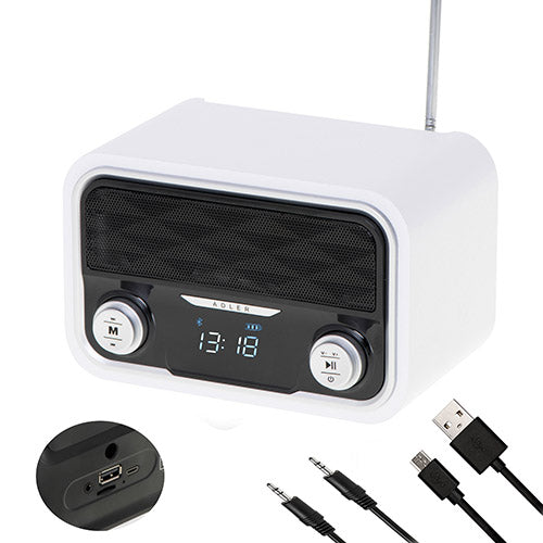 Trådlös Bluetooth-radio med FM, USB & SD – Uppladdningsbar