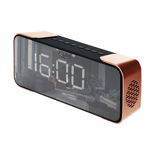 Kopparfärgad radio med väckarklocka, Bluetooth och FM-radio