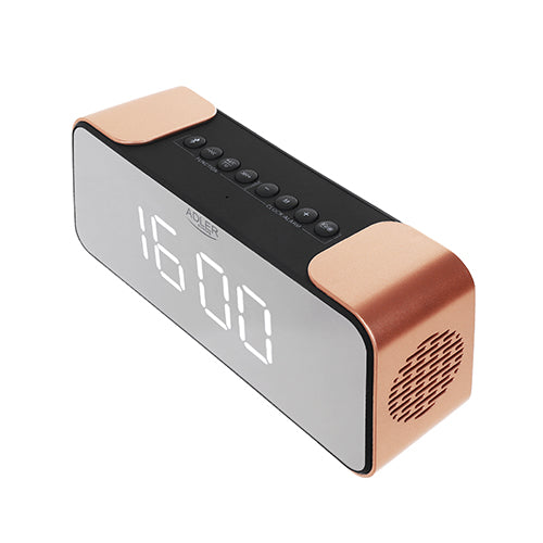 Kopparfärgad radio med väckarklocka, Bluetooth och FM-radio