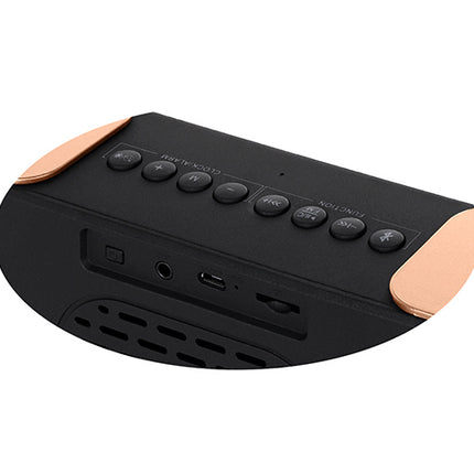 Radio i kobber farve med Vækkeur med Bluetooth og FM Radio