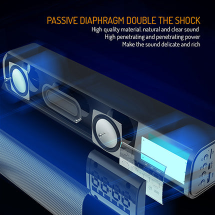 Multifunktionel Bluetooth Soundbar med Ur og Alarm