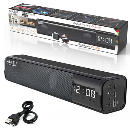Multifunktionel Bluetooth Soundbar med Ur og Alarm