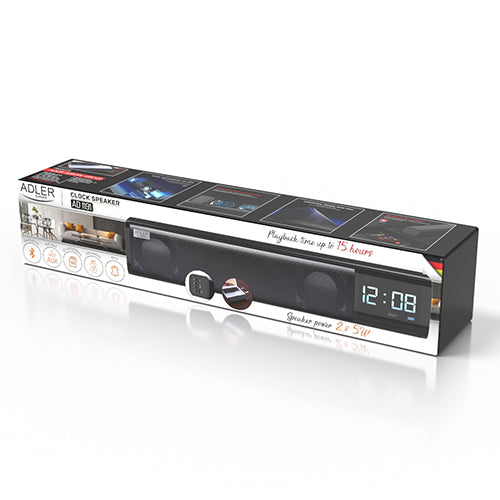 Multifunktionell Bluetooth-soundbar med klocka och alarm
