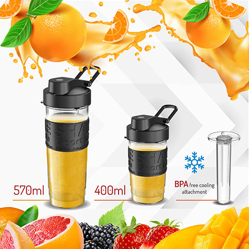 Blender med 2 sportsflasker