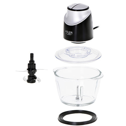 Køkkenhakker med Glasbeholder & 4 Rustfri Stålblade – 1,2L