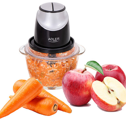 Køkkenhakker med Glasbeholder & 4 Rustfri Stålblade – 1,2L