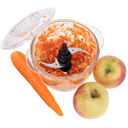 Køkkenhakker med Glasbeholder & 4 Rustfri Stålblade – 1,2L