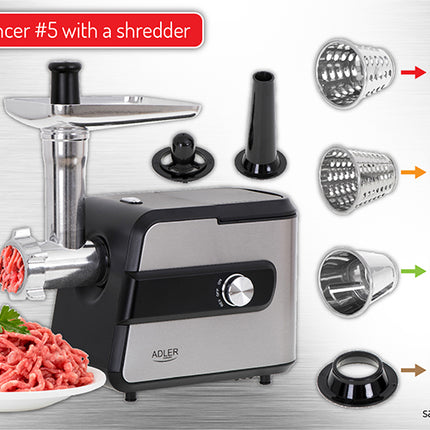 Kødhakker - inkl. rivejern og tilbehør