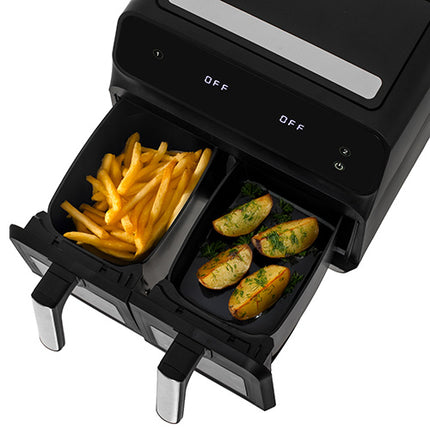 Avanceret Airfryer med Dobbelt Skuffe og 10 Programmer - 8 Liter