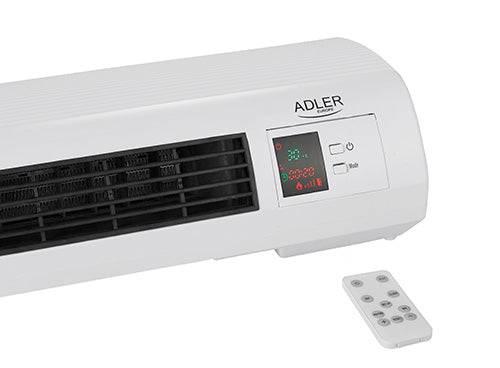 Vægmonteret Varmeblæser 2000W med Fjernbetjening, Timer & Termostat