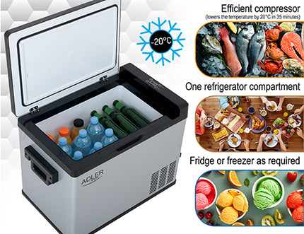 40 liters portabelt kylskåp med kompressor – Kapacitet för kylning och frysning