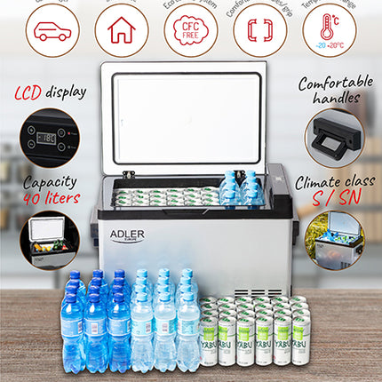 40 liters portabelt kylskåp med kompressor – Kapacitet för kylning och frysning