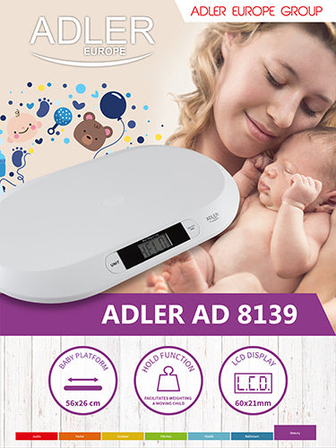 Babyvåg upp till 20 kg, digital, hög precision