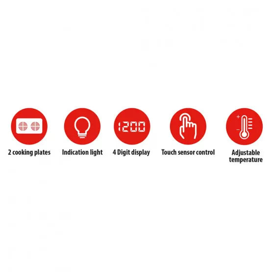 Dubbel induktionshäll – 3500W med touch- och digitaldisplay