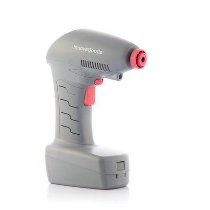 Bärbar luftkompressor med LED-ljus - grå/röd