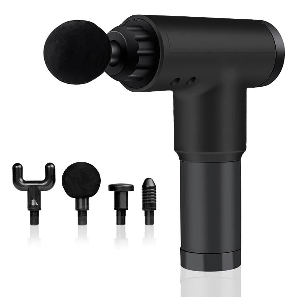 Massagepistol med 4 Udskiftelige Hoveder - Til Dybdegående Muskelafslapning