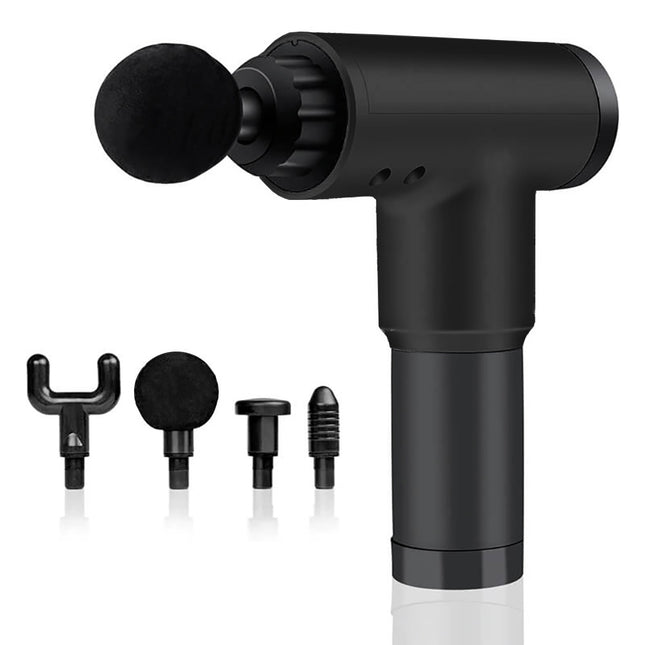 Massagepistol med 4 Udskiftelige Hoveder - Til Dybdegående Muskelafslapning