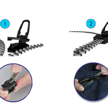 Blixtlåsreparationssats - 6 dragkedjor i 3 storlekar för snabb reparation