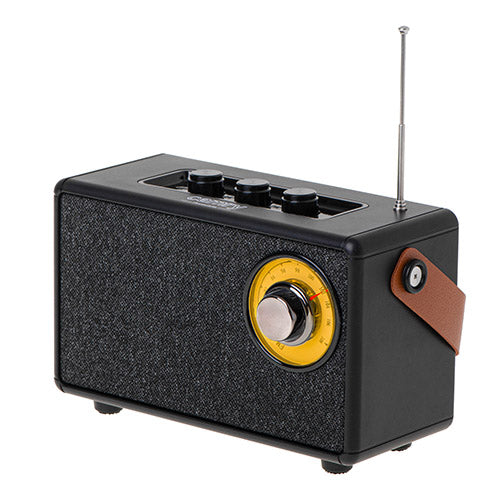 Svart FM-radio med Bluetooth