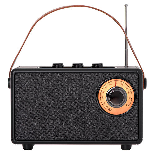 Svart FM-radio med Bluetooth