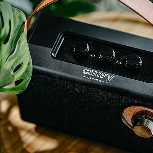 Svart FM-radio med Bluetooth