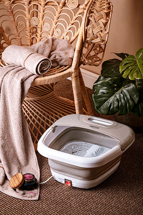 Foldbar Fodmassageapparat med Boble- og Vibrationsmassage