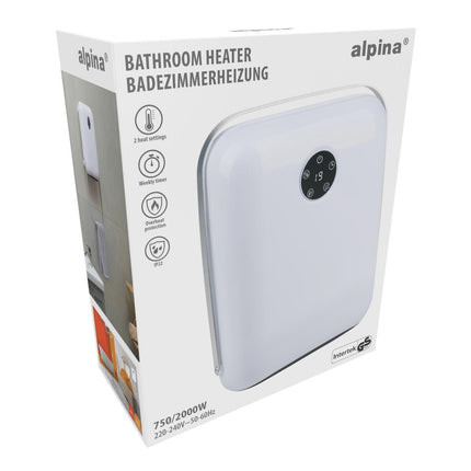 Badeværelse varmer - 800/2000W, Vægmonteret