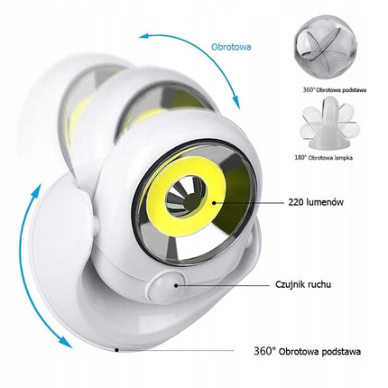 LED 360 batterilampa med rörelsedetektor